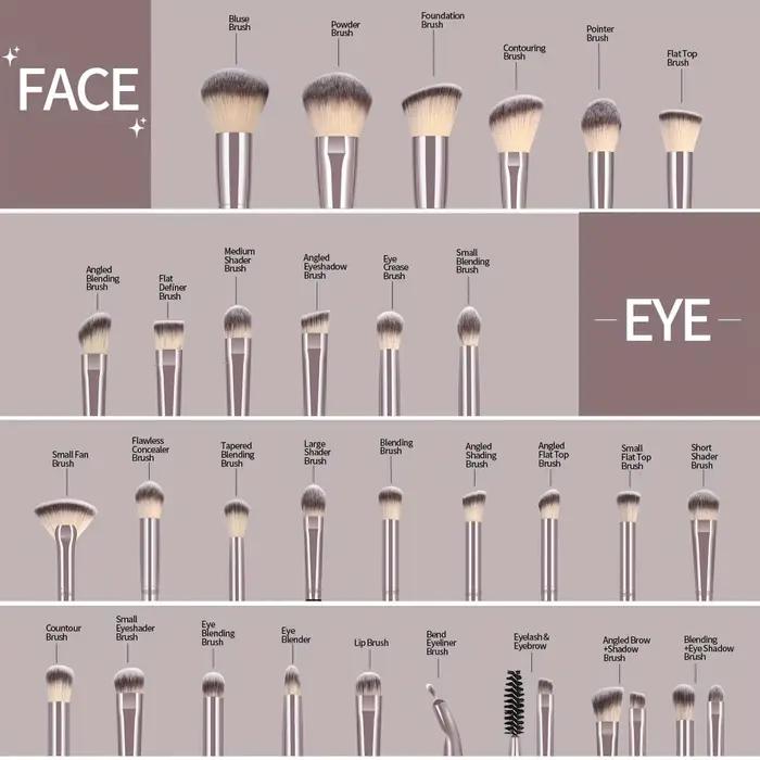 MAANGE-Ensemble de pinceaux de maquillage professionnels, outils de beauté avec sac, fond de teint,