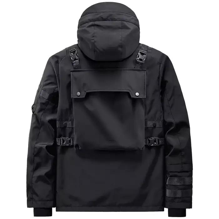 Veste à capuche pour homme, Streetwear Hip Hop, Coupe-vent combiné, Multi-poches, Vêtements fonction