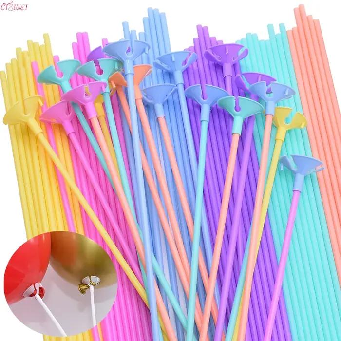 10/20/30/50 pièces 30cm bâton de ballon en Latex multicolore en plastique Macaron porte-ballon tasse