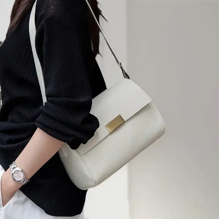Sac à bandoulière en cuir de vache véritable pour femmes, sac à bandoulière rétro polyvalent pour da