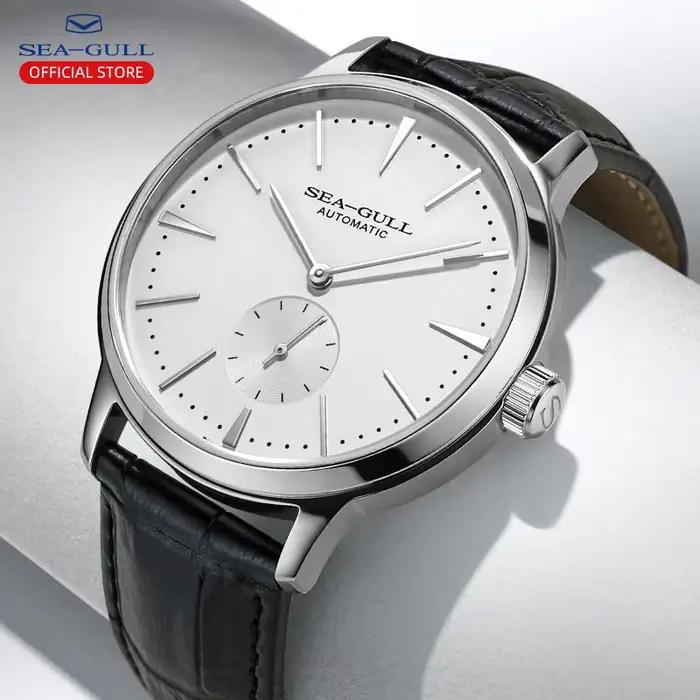 Seagull nouvelle montre d'affaires montres mécaniques pour hommes 50 m étanche en cuir Valentine mon