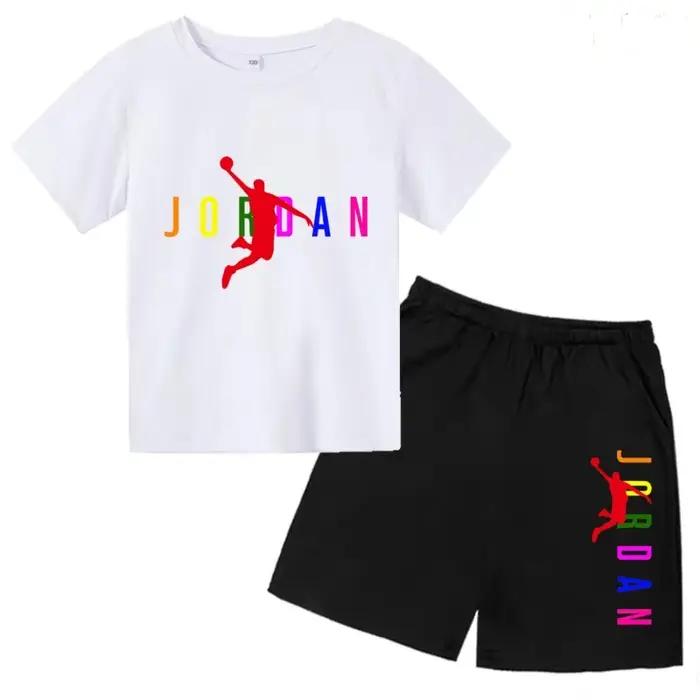 Vêtements d'été pour enfants, T-shirt + short, ensemble de sport décontracté à manches courtes, moti
