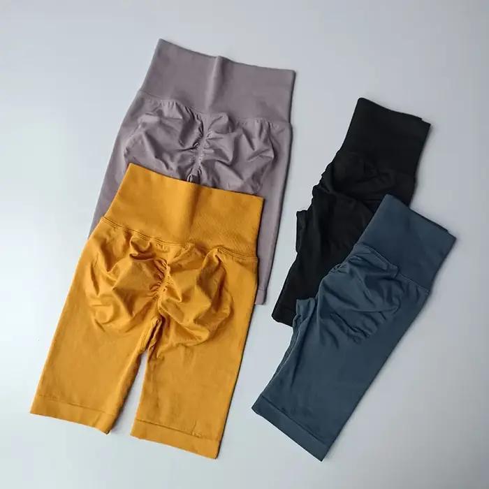 Short de yoga taille haute femme push-up - Fitness course contrôle ventre séchage rapide confortable