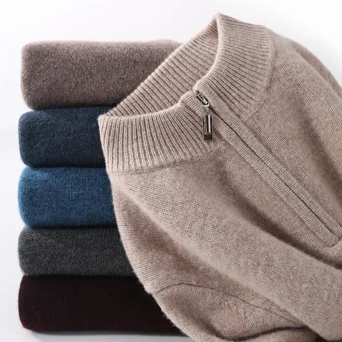 Pull en tricot décontracté pour hommes, 2024 pure laine, vêtements classiques, vent anglais, solide,