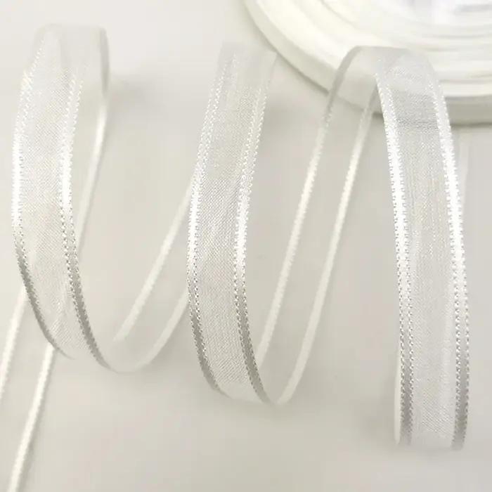 (50 mètres/rouleau) rubans en Organza large de 10mm de largeur, vente en gros, emballage cadeau, déc