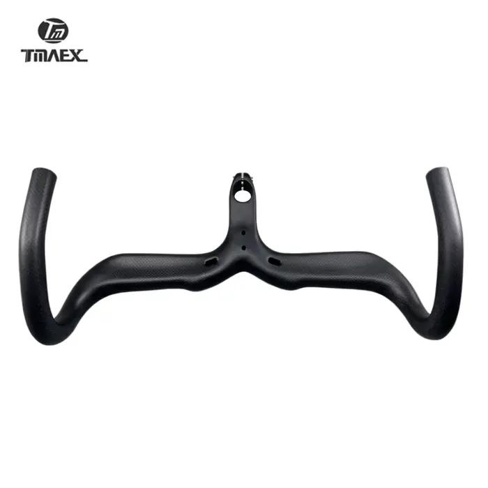 TMAEX-Guidon de vélo en carbone, ultraléger, guidon et potence intégrés, pièces de vélo de route, 3K