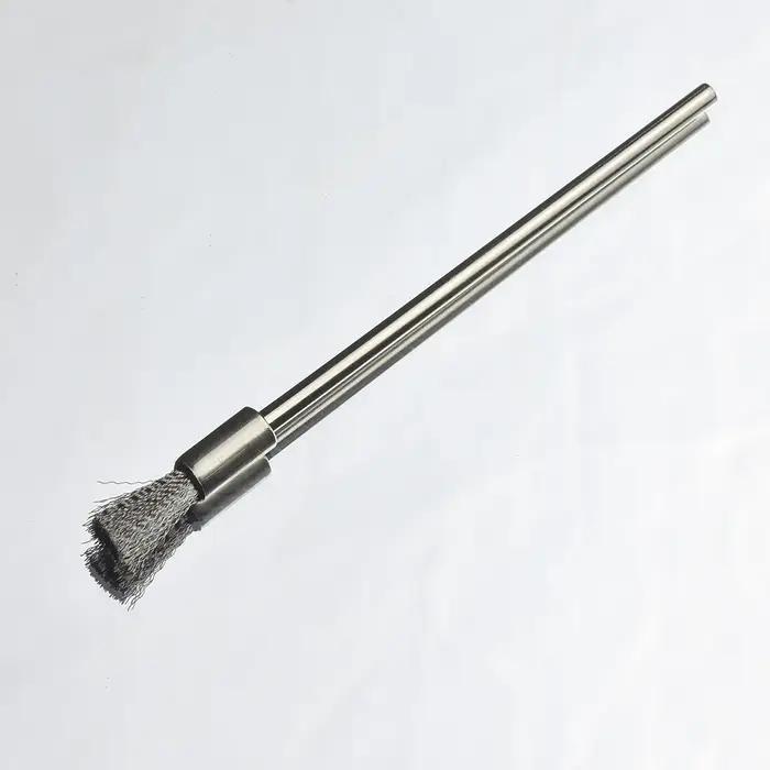 Embout de fil d'acier inoxydable, brosse en forme de stylo, tige d'extension de rayures en poils, ti