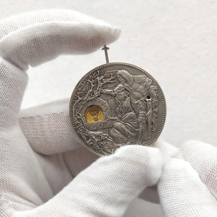 Mécanisme mobile fait à la main, Hobo du Sainte Graal, pièce de monnaie en Nickel, épée amovible err