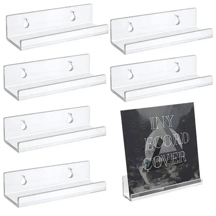 Étagère murale en vinyle transparent, 6 pièces, support mural en acrylique pour Album, présentoir de