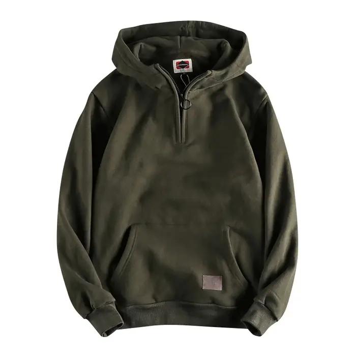 Sweat à capuche en velours épais pour homme, sweat-shirt rétro américain, épais, en coton pur lavé,