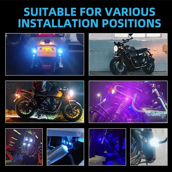 2 pièces Moto oeil d'aigle lampe de conduite feu de signalisation universel pour Moto Scooter Modifi