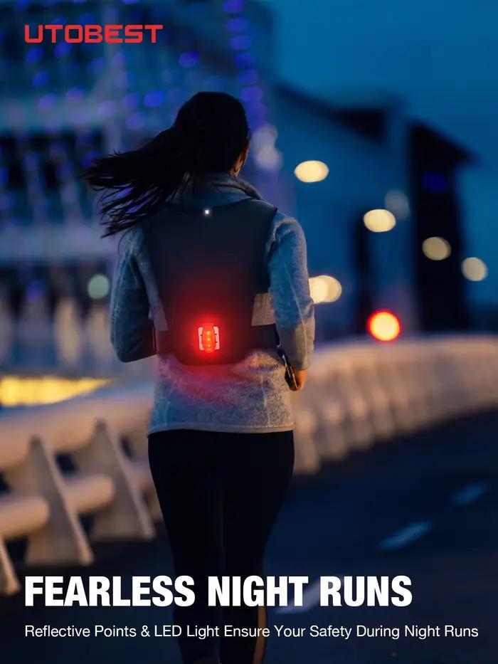 Gilet d'hydratation réfléchissant avec support téléphone pour cyclisme nocturne et randonnée sportive occasionnelle