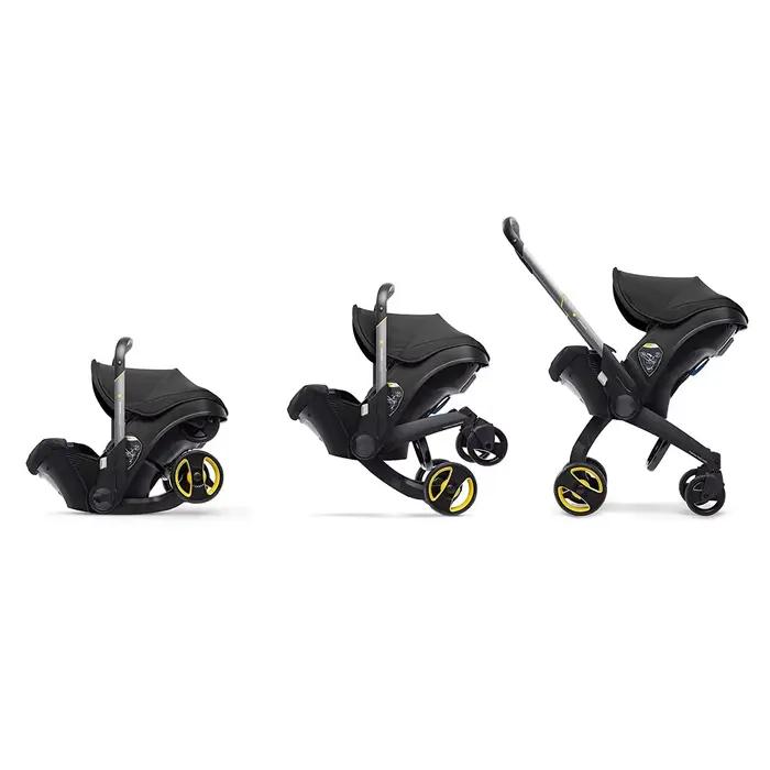 Système de poussette et siège auto 2 en 1 avec design pliable pour nouveau-nés, léger, compact et sû
