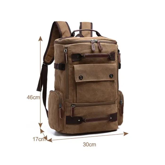 Sac à Dos Vintage en Toile pour Homme, Cartable d'École, de Voyage, Grande Capacité, pour Ordinateur