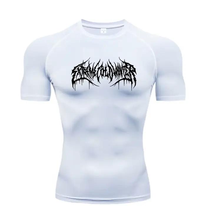 Sweat-shirt de Compression d'été à manches courtes pour hommes, T-Shirt de Fitness, de course, à séc