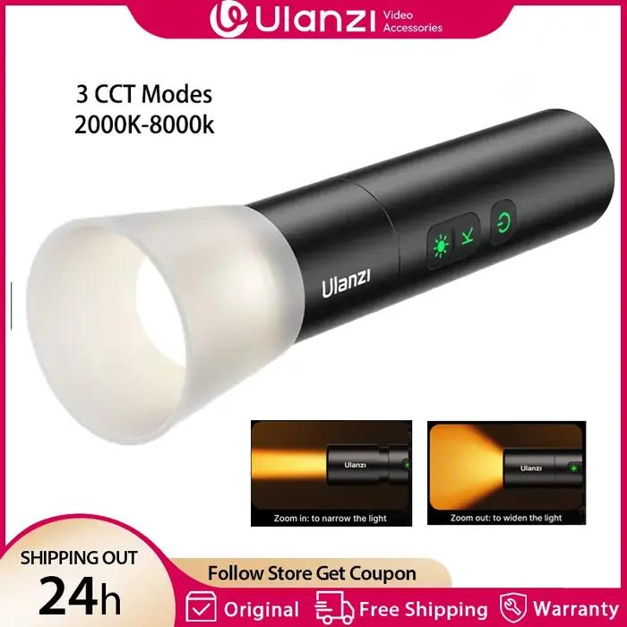 Ulanzi LM07 lampe de poche vidéo Zoomable lumière de photographie bicolore luminosité variable Video