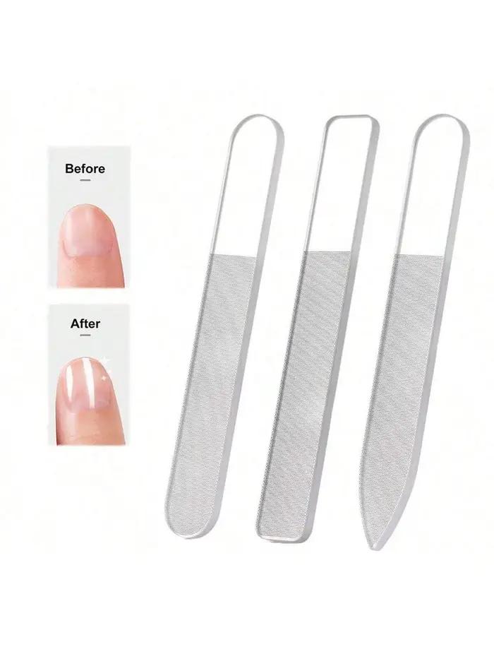 Limes à ongles en verre Nano, 3 pièces, ponçage professionnel, polissage, lime à ongles transparente