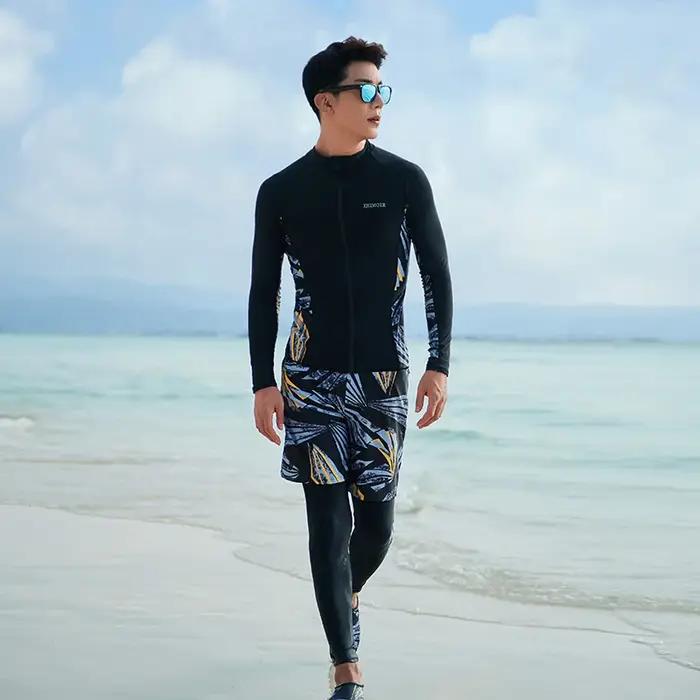 Ensemble de maillot de bain Rash Guard pour femme, manches longues, protection UV, surf imbibé, nata