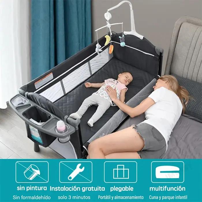 IMBABY-Lit bébé portable multifonctionnel avec table à langer, berceau à bascule pour enfants, lit n