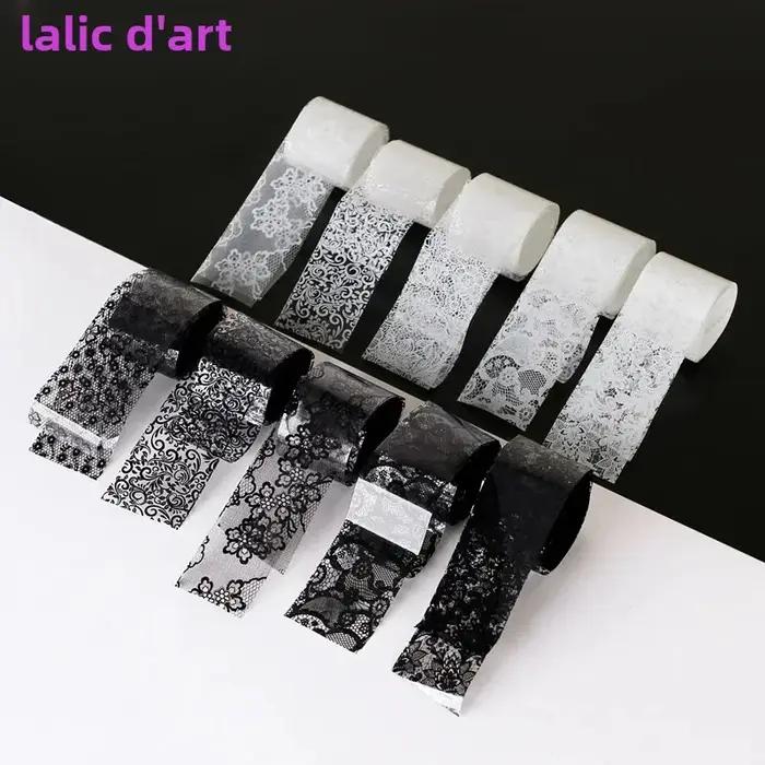 Feuille de transfert de dentelle noire et blanche