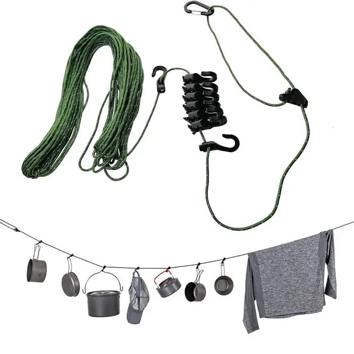 Corde à linge de Camping et de voyage, 3.5-5m, Portable et réglable, pour randonnée, hôtel, lavage d