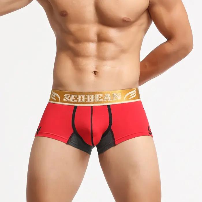 Seobean-Sous-vêtement pour homme, boxer imprimé, taille basse, convexe en U, objectifs