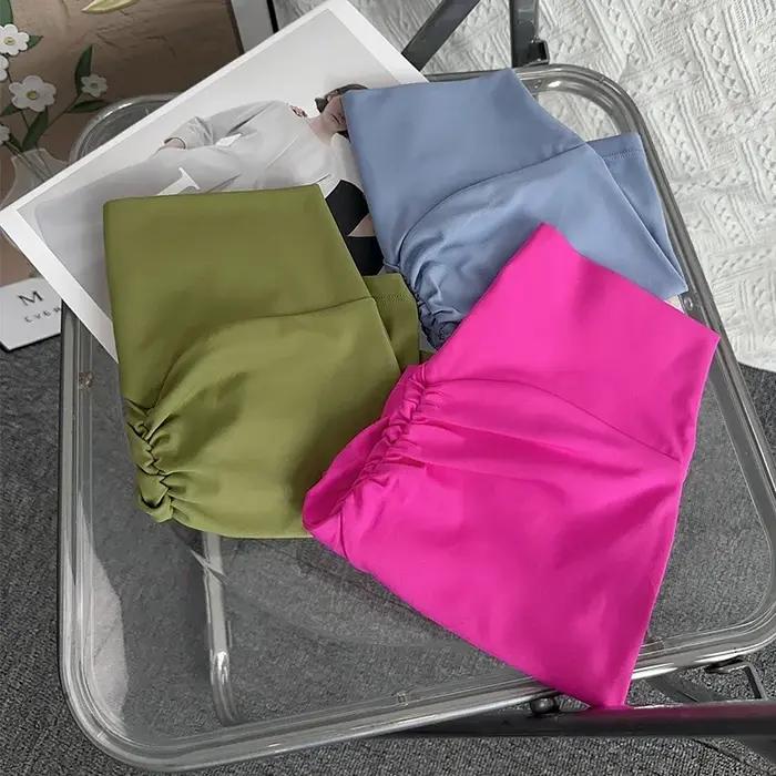 Short de Yoga taille haute sans couture, couleur unie, respirant, séchage rapide, Leggings de Fitnes