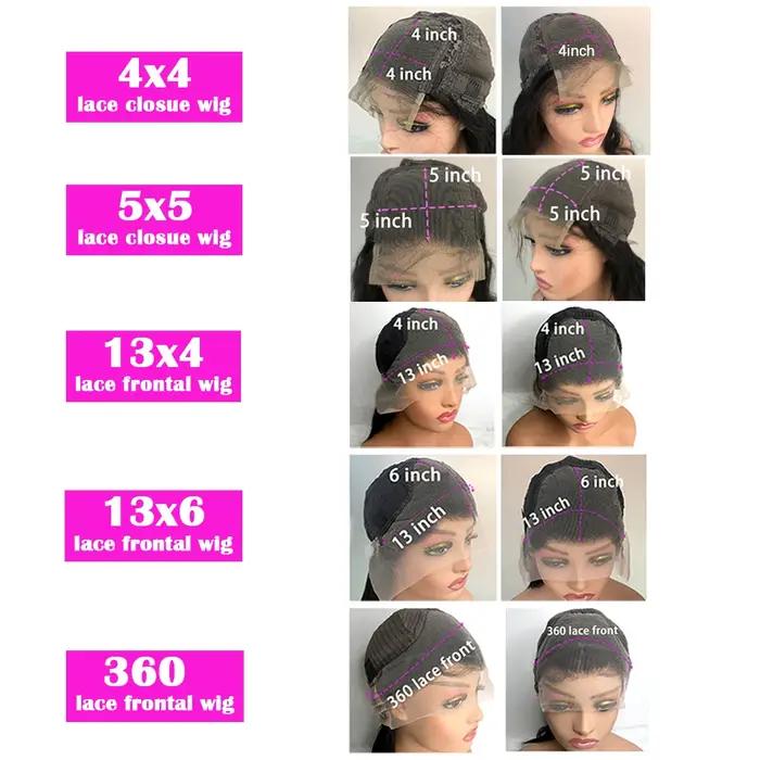 40 pouces 13x6 vague de corps perruque frontale de cheveux humains 13x4 HD dentelle naturel noir ava