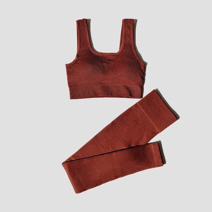 WAREBALL 2 pièces femmes ensemble de sport ensemble de Yoga sans couture costume de Fitness Leggings