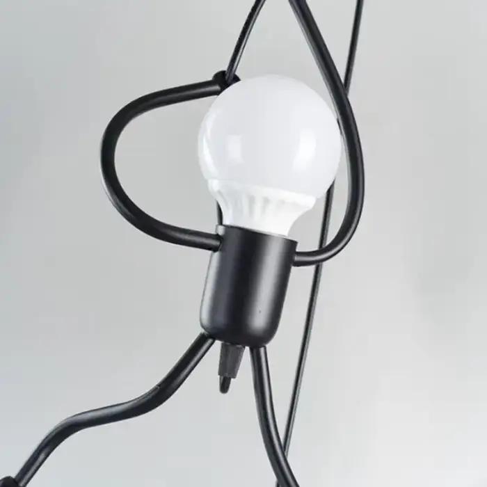 Vintage fer petit homme Arts modernes lustre LED plafonnier maison salon enfants chambre décor noir