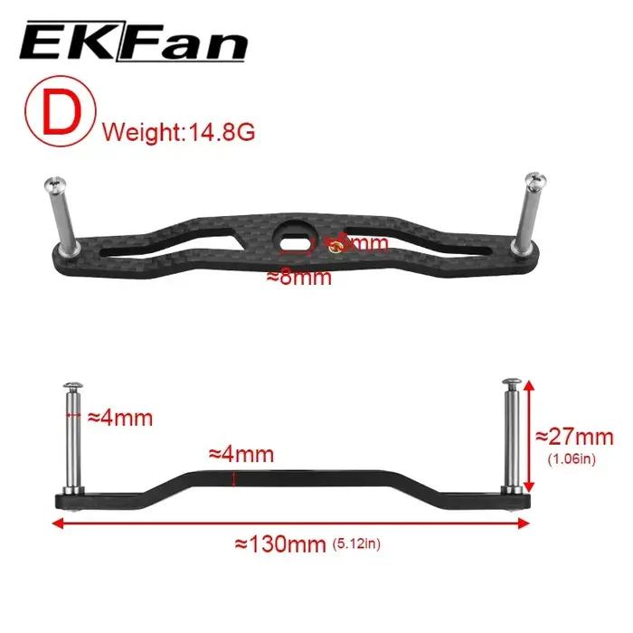 EKFAN 105MM 120MM 130MM 140MM 8*5MM trous pêche en Fiber de carbone poignée gauche droite pour Dawa