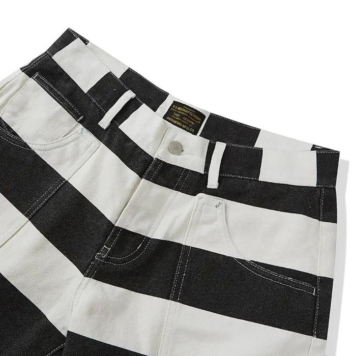 Short d'Été en Coton à Rayures pour Homme, Vêtement Classique Vintage, Décontracté, Droit, Taille Mo
