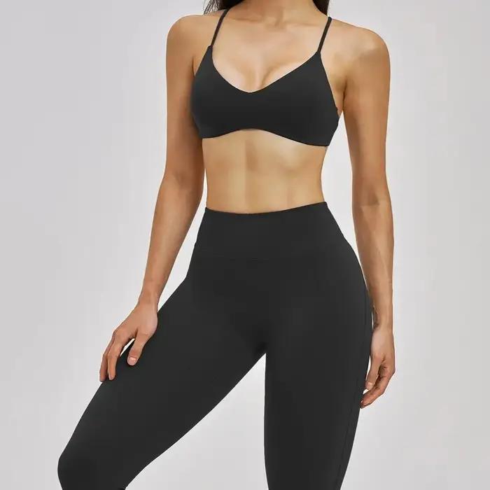Ensemble de sport Ningyu pour femme – Tenue de yoga haut de gamme avec dos élégant, vêtements de fit