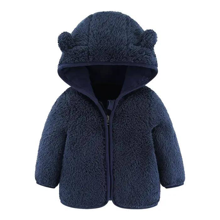 Manteau polaire pour enfants de 0 à 3 ans, veste chaude à manches longues avec oreilles d'ours, vête