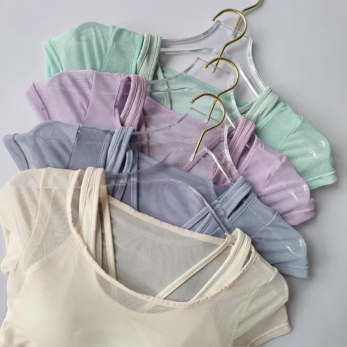 Combinaison fitness femme pour pilates et yoga - Séchage rapide avec coussin de poitrine intégré