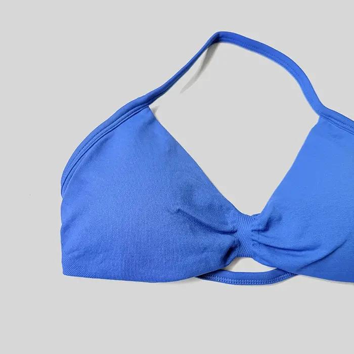 Soutien-gorge de sport licou pour femmes, Push Up, bretelles, Sexy, dos ouvert, haut court rembourré