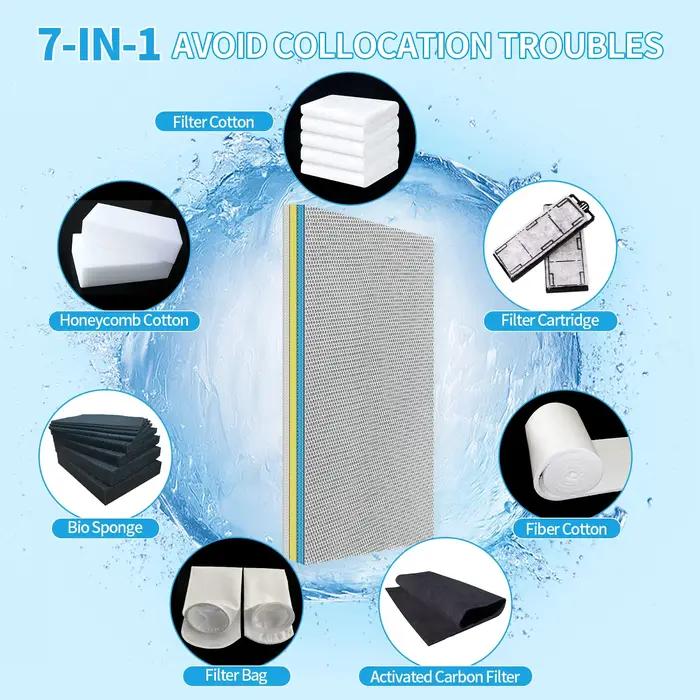15 couches filtre d'aquarium média éponge 15D Aquarium sans colle mousse biochimique coton Aquarium