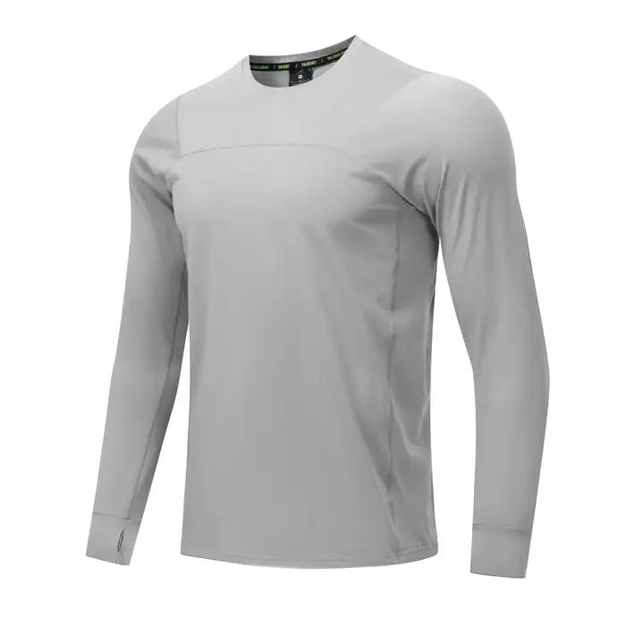T-shirt de course à manches longues pour homme, automne-hiver, séchage rapide, coupe ample, pour spo