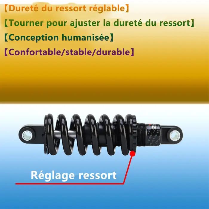 Amortisseur arrière de vtt lvtu suspension ressort hélicoïdal pour vélo électrique fauteuil roulant vtt 150mm 165mm 190mm