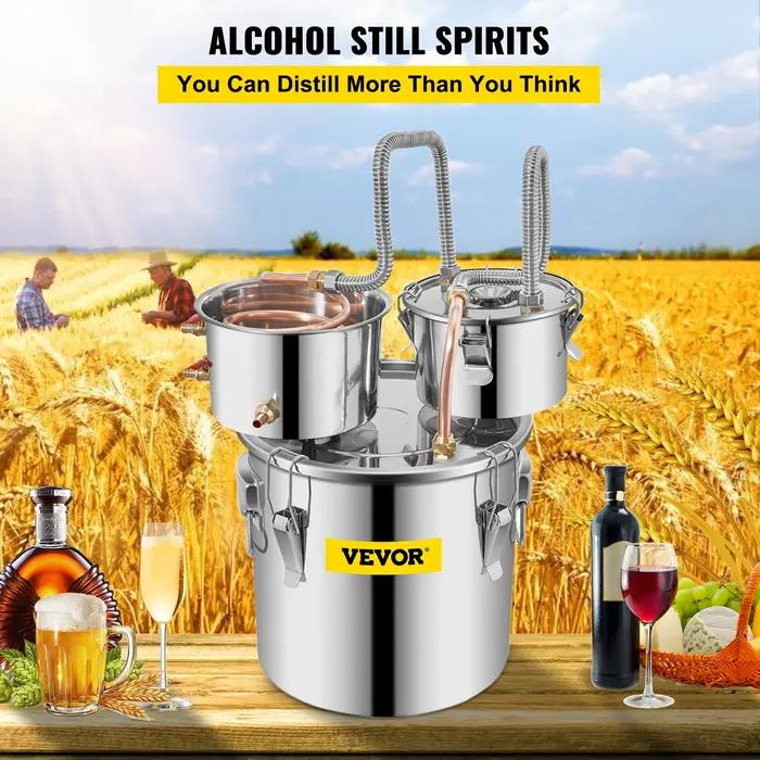 SucceBuy 12L 20L 30L 50L distillateur de brassage d'alcool bricolage appareil Moonshine acier inoxyd