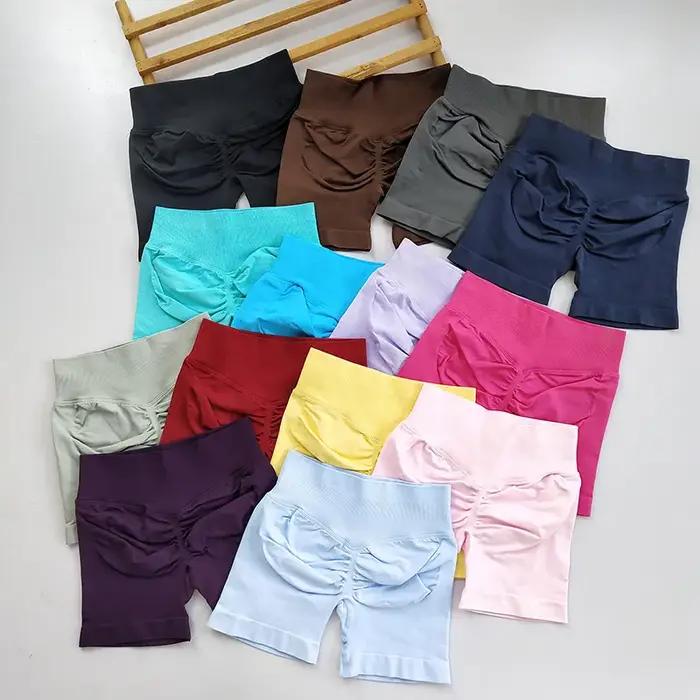Short de fitness taille haute sans couture pour femmes: compression de contrôle du ventre, levage de