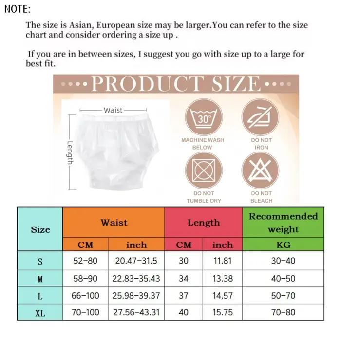 Couche-culotte en TPU imperméable réutilisable pour adulte, culotte transparente, couverture facile