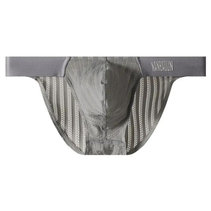Caleçons pour Hommes en Soie Glacée Fine Respirants Transparents Couleur Unie Coupe Basse Style T Sous-Vêtements Masculins Occasions Spéciales