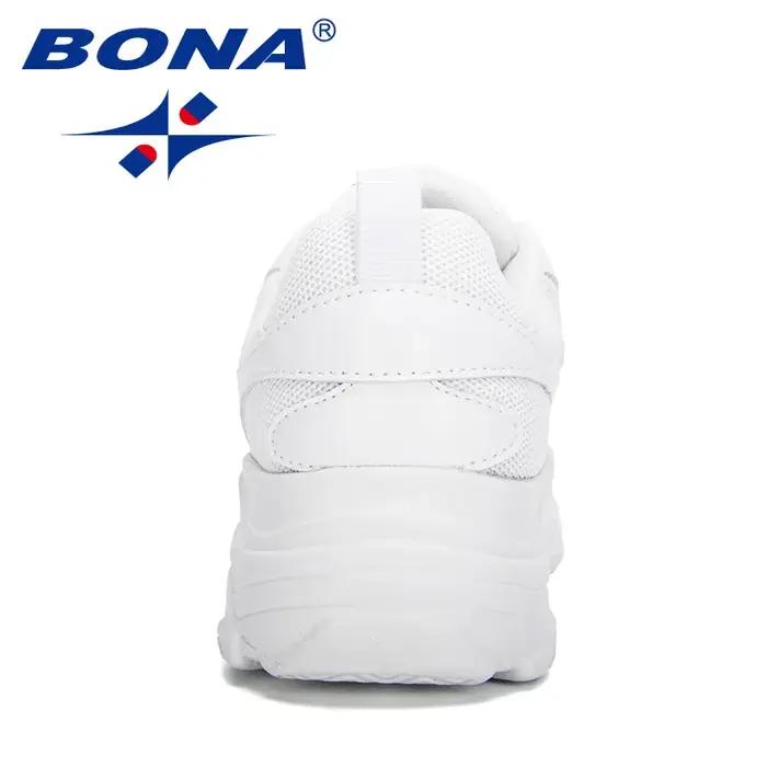 BONA nouveaux créateurs baskets blanches femmes chaussures plates vulcaniser chaussures femme décont
