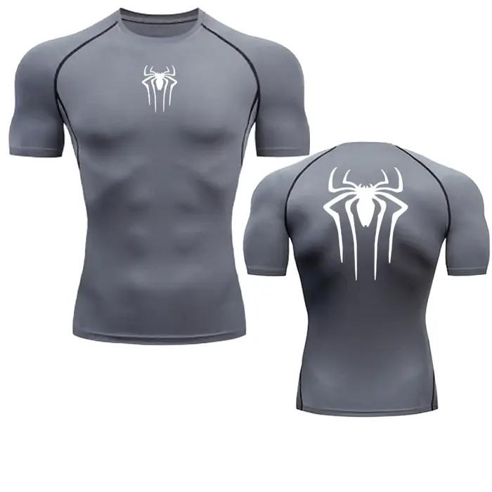 Haut sport chemise de course hommes T-shirt Fitness T-shirt court séchage rapide travailler collants