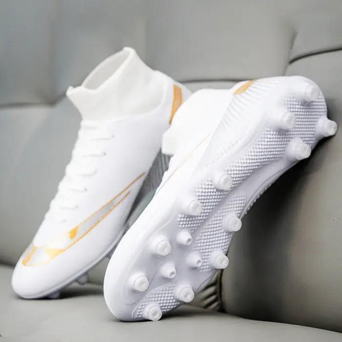 Chaussures de football montantes premium FG longues goujons et goujons courts TF, adaptées aux homme