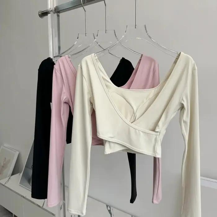 Coussinets de poitrine fixes, vêtements de Yoga à dos croisé, ajustement serré, sport amincissant, m