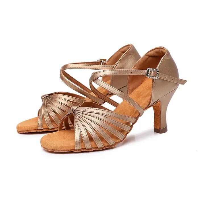 CLYFAN femmes chaussures de danse latine avec semelle souple pour usage intérieur professionnel talo