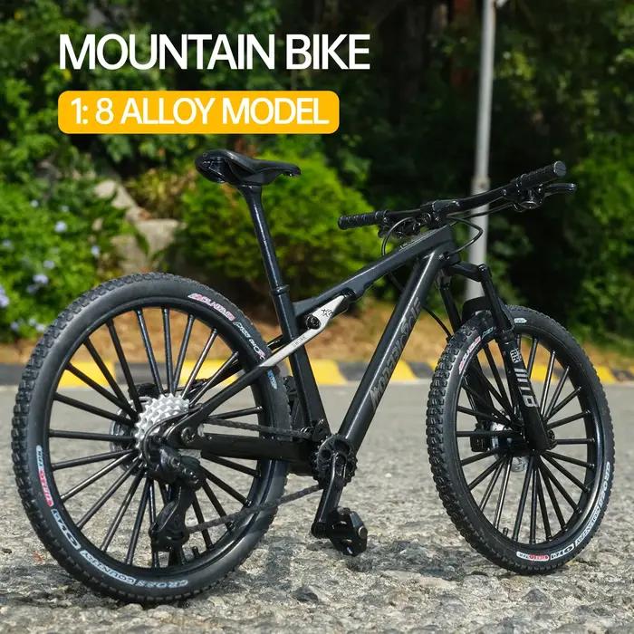 Modèle vintage de VTT en métal 1:8 mini jouet de vélo en alliage pour décoration de bureau et cadeau pour amateurs de vélo et design vintage