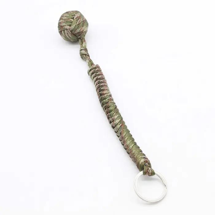 Poinçon de singe, boule en acier, lanière d'auto-défense, porte-clés de survie, fenêtre cassée, cord